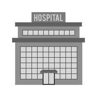icône plate en niveaux de gris de l'hôpital vecteur