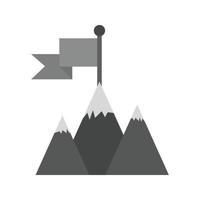 icône plate en niveaux de gris de la mission vecteur