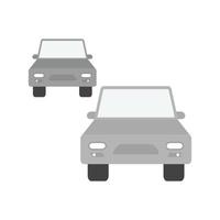 voitures sur route icône plate en niveaux de gris vecteur