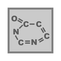 icône plate en niveaux de gris de formule chimique vecteur