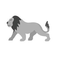 icône plate en niveaux de gris de lion vecteur