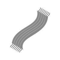 écharpe chaude plat icône en niveaux de gris vecteur