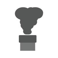 icône plate en niveaux de gris de dégagement de fumées toxiques vecteur