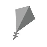 icône de cerf-volant plat en niveaux de gris vecteur