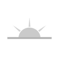icône de lever de soleil plat en niveaux de gris vecteur