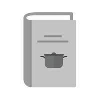 recettes de soupe icône plate en niveaux de gris vecteur