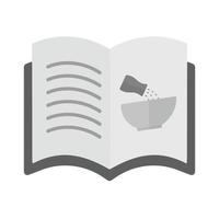 icône de livre de cuisine plat en niveaux de gris vecteur