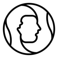 visage d'un homme dans une icône de cercle, style de contour vecteur