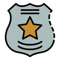 vecteur de contour de couleur d'icône d'emblème de police