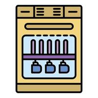 vecteur de contour de couleur d'icône de lave-vaisselle