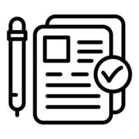 vecteur de contour d'icône de papiers de gestionnaire. document papier