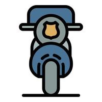 vecteur de contour couleur icône moto police