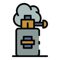 vecteur de contour de couleur d'icône de grenade à gaz