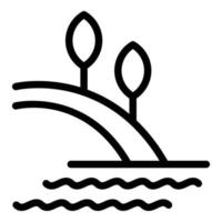 vecteur de contour d'icône d'île tropicale. palmier de plage de l'océan