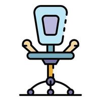 bureau bureau chaise icône couleur contour vecteur