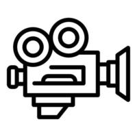 icône de caméra vidéo, style de contour vecteur