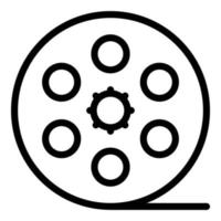 icône de bobine de cinéma, style de contour vecteur