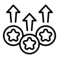 vecteur de contour d'icône de classement de mise à niveau. niveau premium