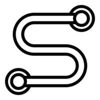 icône de serpent de rail chauffé, style de contour vecteur