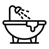 icône de baignoire qui fuit, style de contour vecteur