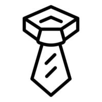 icône de cravate de travailleur, style de contour vecteur