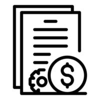 icône de papiers d'argent, style de contour vecteur