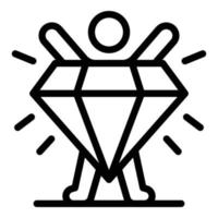 icône de scène de courtier en diamants, style de contour vecteur
