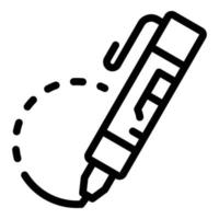 Icône de stylo de bureau 3d, style de contour vecteur