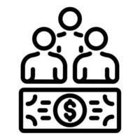 icône d'argent des clients, style de contour vecteur