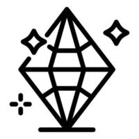 icône de diamant brillant, style de contour vecteur