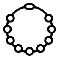 icône de collier de perles de mode, style de contour vecteur
