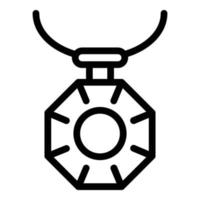 icône pendentif collier, style de contour vecteur