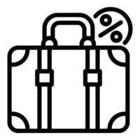 icône de valise de voyage, style de contour vecteur