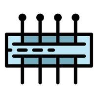 ensemble de vecteur de contour couleur icône épingles à coudre