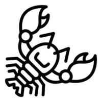 icône d'animal de homard, style de contour vecteur