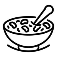 icône de flocons de céréales pour le petit déjeuner, style de contour vecteur
