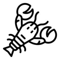 icône de nourriture de homard, style de contour vecteur