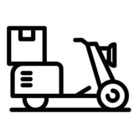 icône de livraison de scooter de messagerie, style de contour vecteur