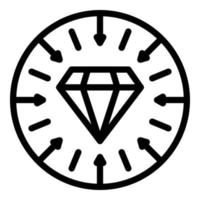 icône de pièce de diamant, style de contour vecteur