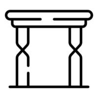 vecteur de contour d'icône de table de pique-nique haute. chaise pliante