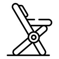 vecteur de contour d'icône de chaise d'enfant. mobilier en bois