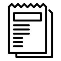 vecteur de contour d'icône de papier de facture. facture de paiement