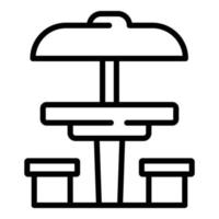 vecteur de contour d'icône de siège de pique-nique. table en bois