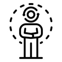 icône de tête d'homme de recyclage, style de contour vecteur