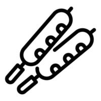 icône de saucisse de pique-nique, style de contour vecteur