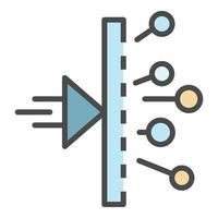 vecteur de contour de couleur icône réaction chimie