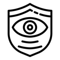 icône de protection des yeux de garde, style de contour vecteur