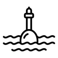 icône de bobber de pisciculture, style de contour vecteur