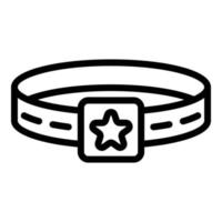 icône de ceinture de chien étoile, style de contour vecteur