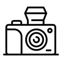 icône de caméra enquêteur, style de contour vecteur